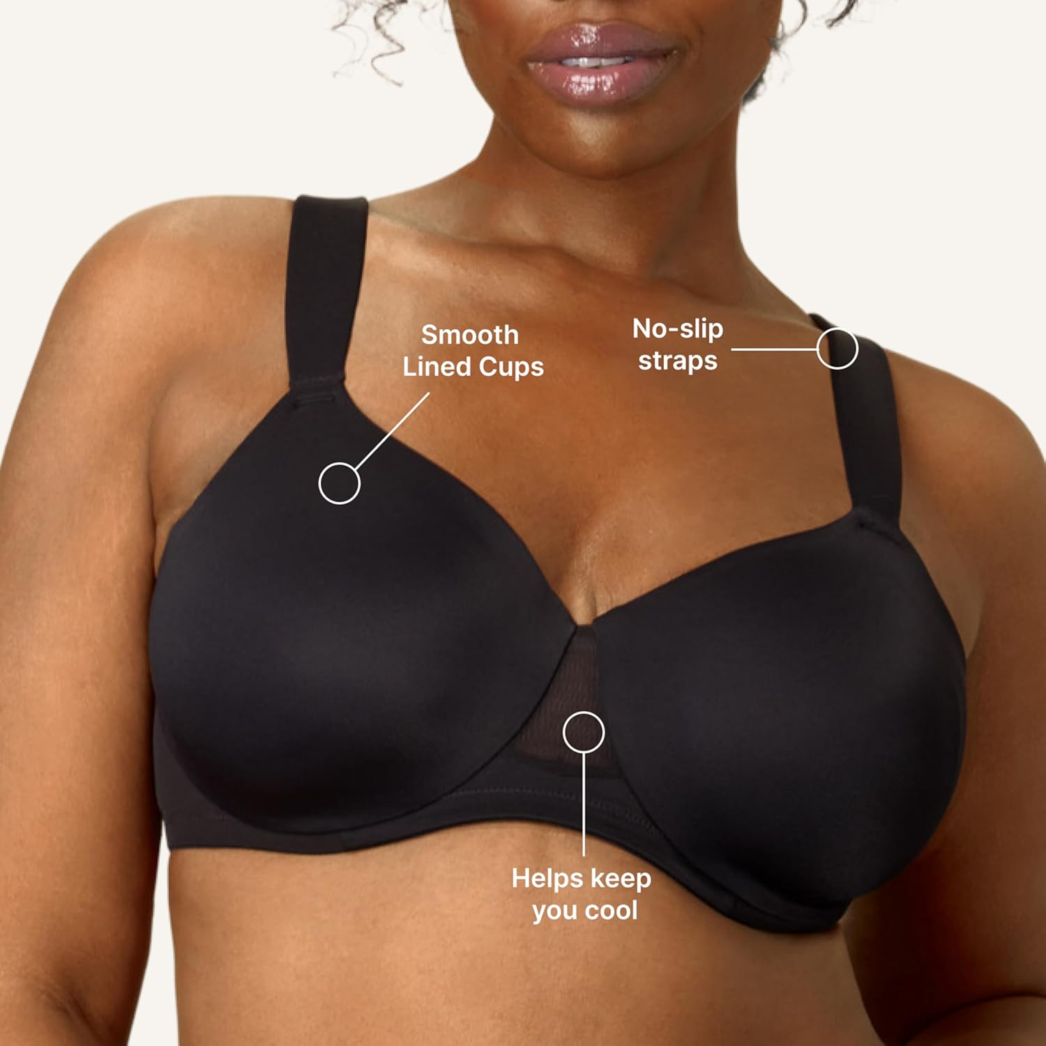 Playtex Womens Underwire Bra, Dreamwire Plus-Size Bras Available, Convertible Straps, Moisture-Wicking, 4810 - Image 4