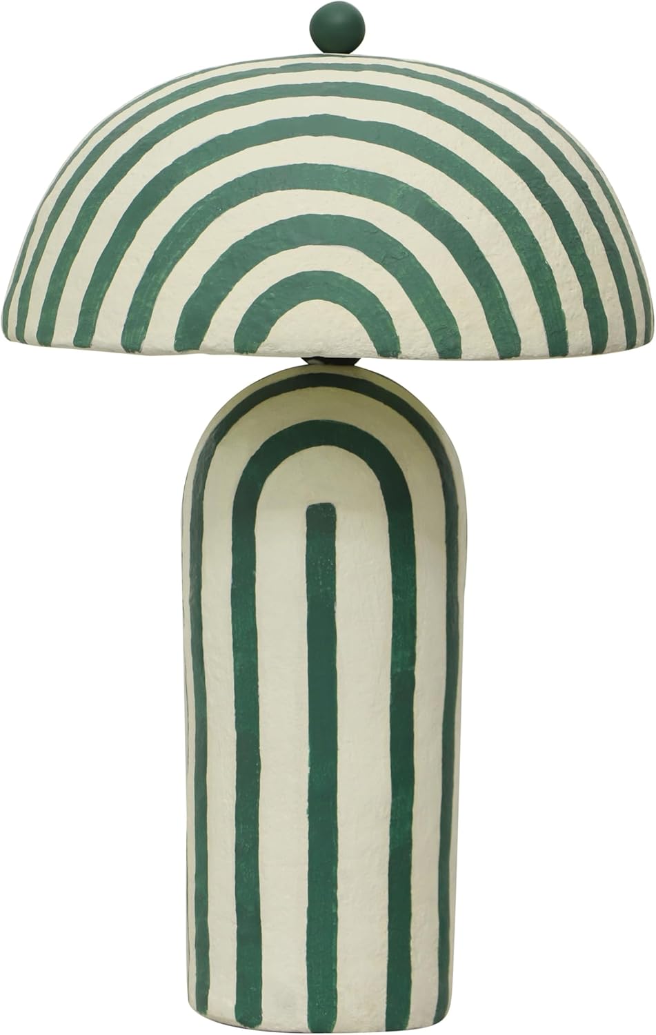 Tov Furniture Maiori Dark Green Striped Papier Mache Table Lamp