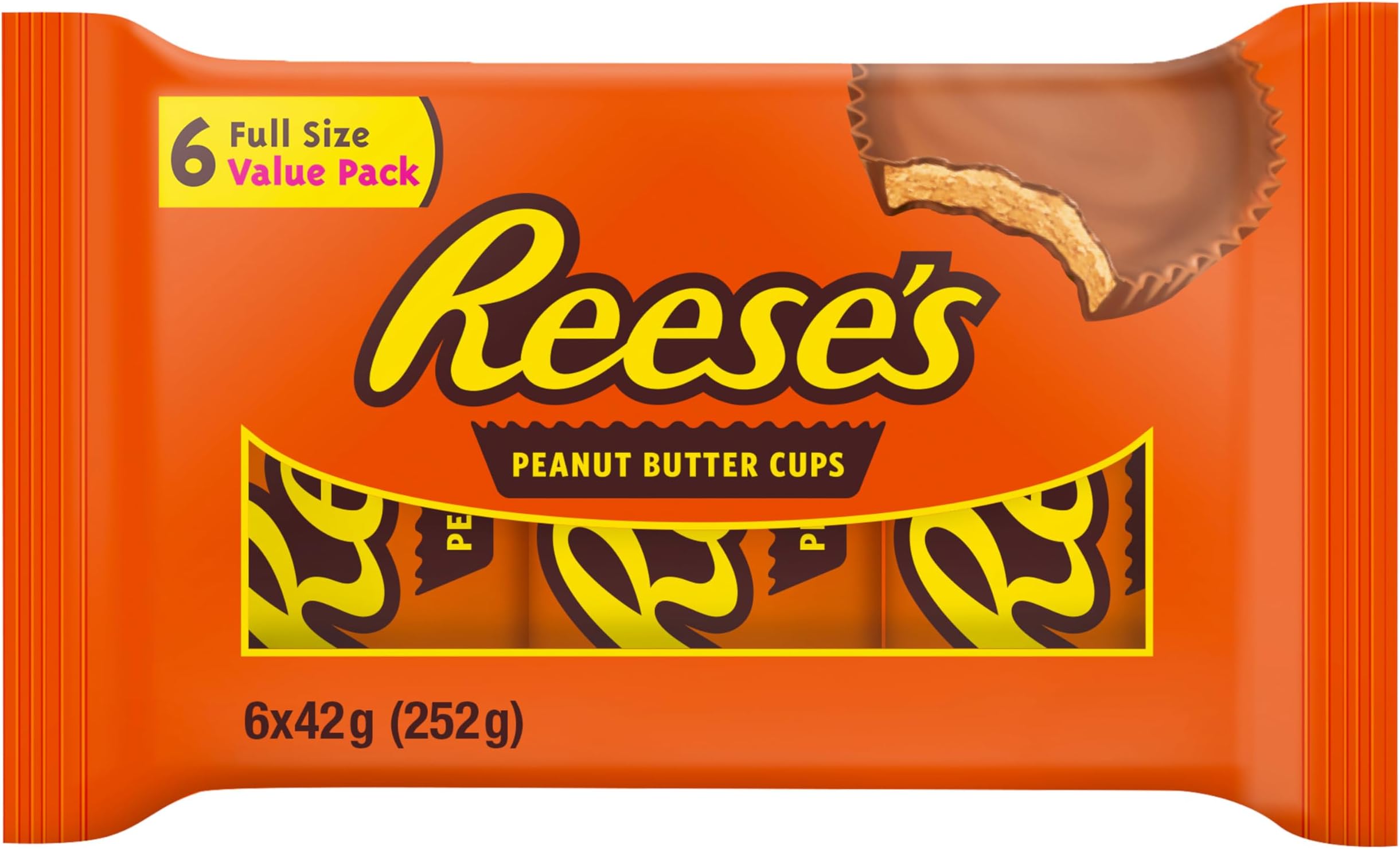 Reese's, Peanut Butter Cups 6 x 42g, Chocolate, 252 gram
