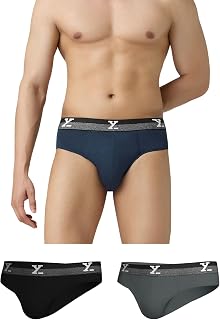 XYXX Men’s Aero 100% Super Combed Cotton Regular Fit Solid Anti Bacterial Briefs with No Marks Waistband (Pack of 3) Price In India