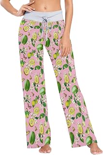 Fresh Feijoa Fruit Hot Pink Sleep Bottom for Women Soft Sleeping Pjs Ladies Night Pants Wear
