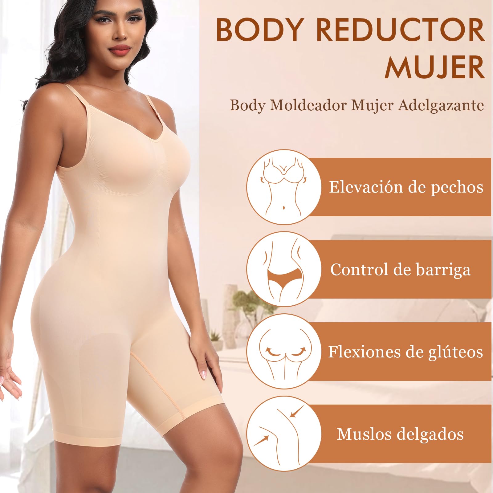 YARRCO Fajas Reductoras Mujer Body Modelador Body Reductor Pantalon Adelgazante Control de Abdomen Shapewear Bodysuit Body Shaper Completo Invisible Posparto