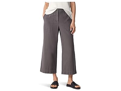 Eileen Fisher Garment Dyed Utility Cotton Wide Cropped Pant Women