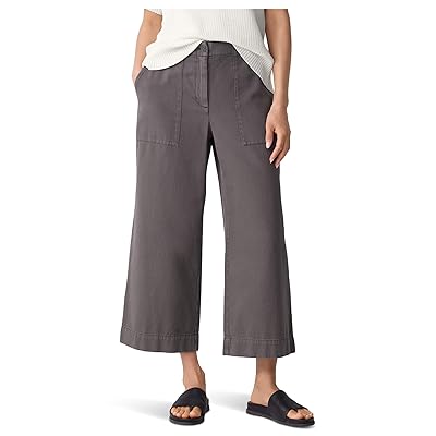 Eileen Fisher Garment Dyed Utility Cotton Wide Cropped Pant Women