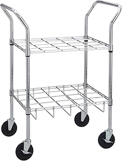 Drive Medical 18143 Chrome Oxygen Cylinder Cart; Holds a Maximum of 12 Cylinders of Size E, D, C or M9; Dual Lifting Handles; Alloy Carbon Steel; 5