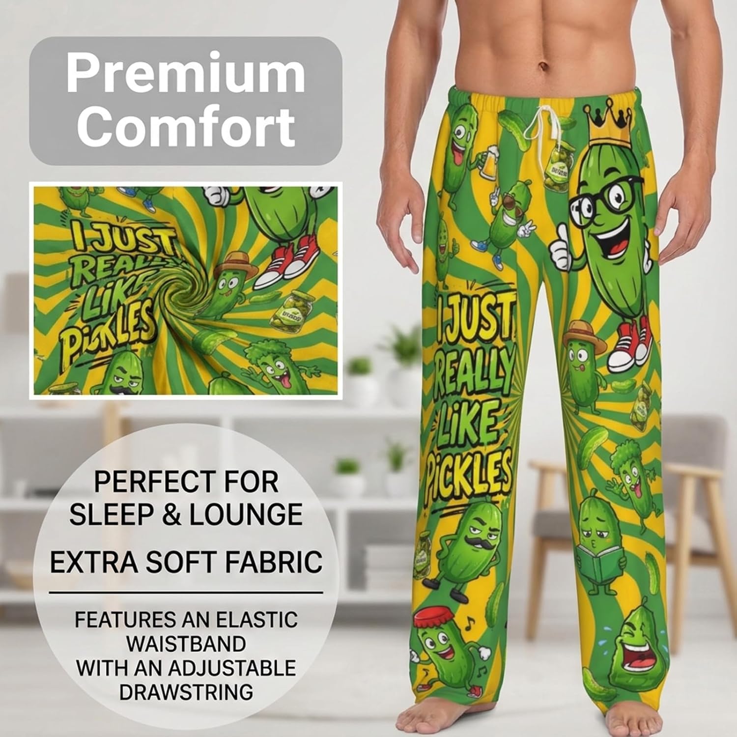 Funny Men's Lounge Pants Baseball Pjs Bottoms Sports Mens Pajama Pants lightweight Men's Separate Bottoms