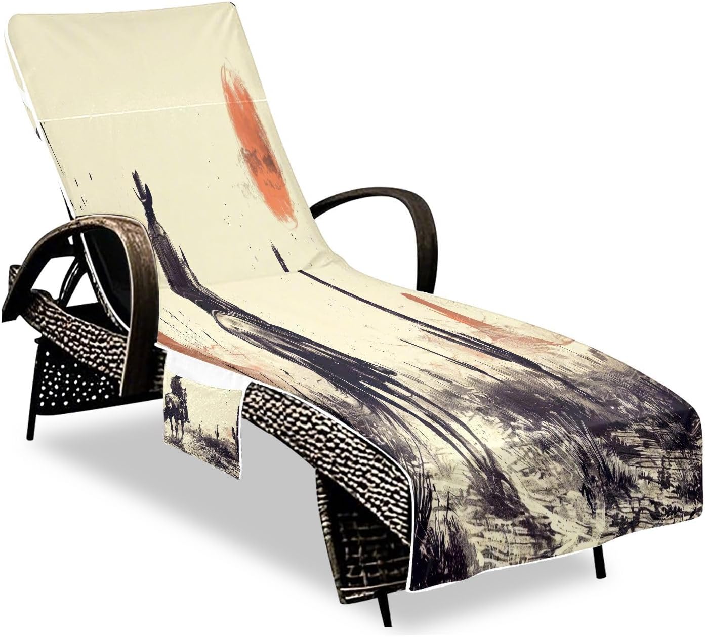 FRMG Cowboy American West Patio Chaise Lounge Covers Beach Chair Cover Beach Chair towel lounge chair towel cover A0900387a