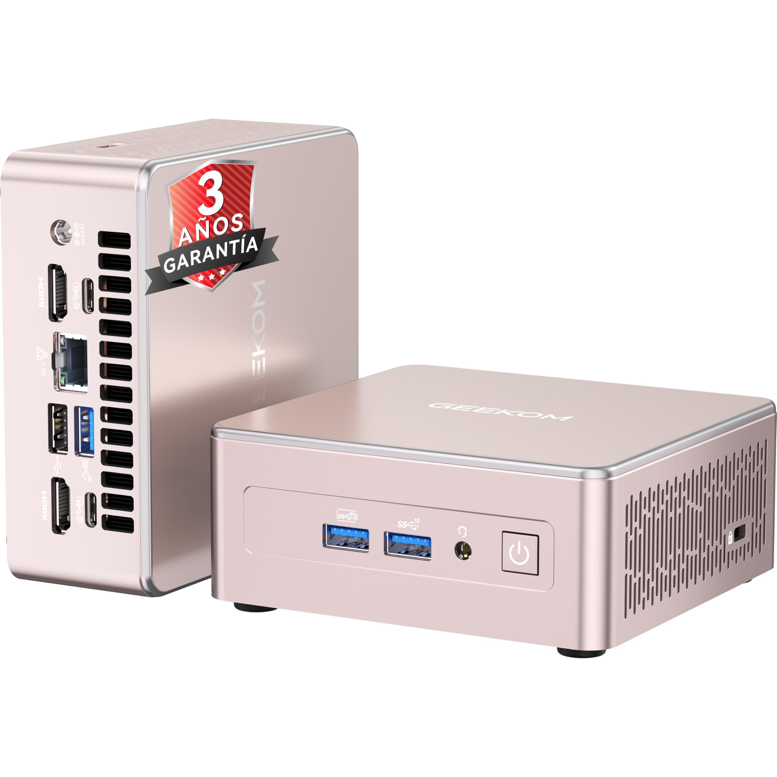 GEEKOM A5 Mini PC (2026) con AMD Ryzen 5 7430U, 16GB RAM (DDR Ampliable, No LPDDR Bloqueada) y 512GB SSD, Windows 11 Pro, Mini Ordenador Silencioso y Compacto, 2×HDMI, Lector SD, para Oficina y Hogar
