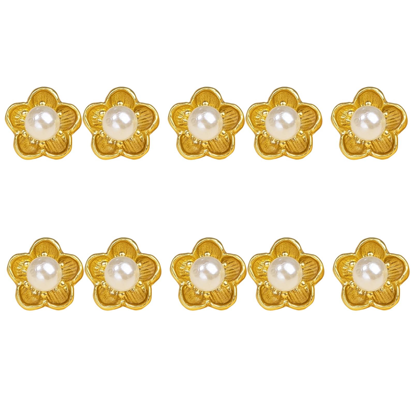 Buxuaaaa Alloy Pearls Button with Peach Flower Clasps for Craft Sewing Accessories Alloy Button with Pearls