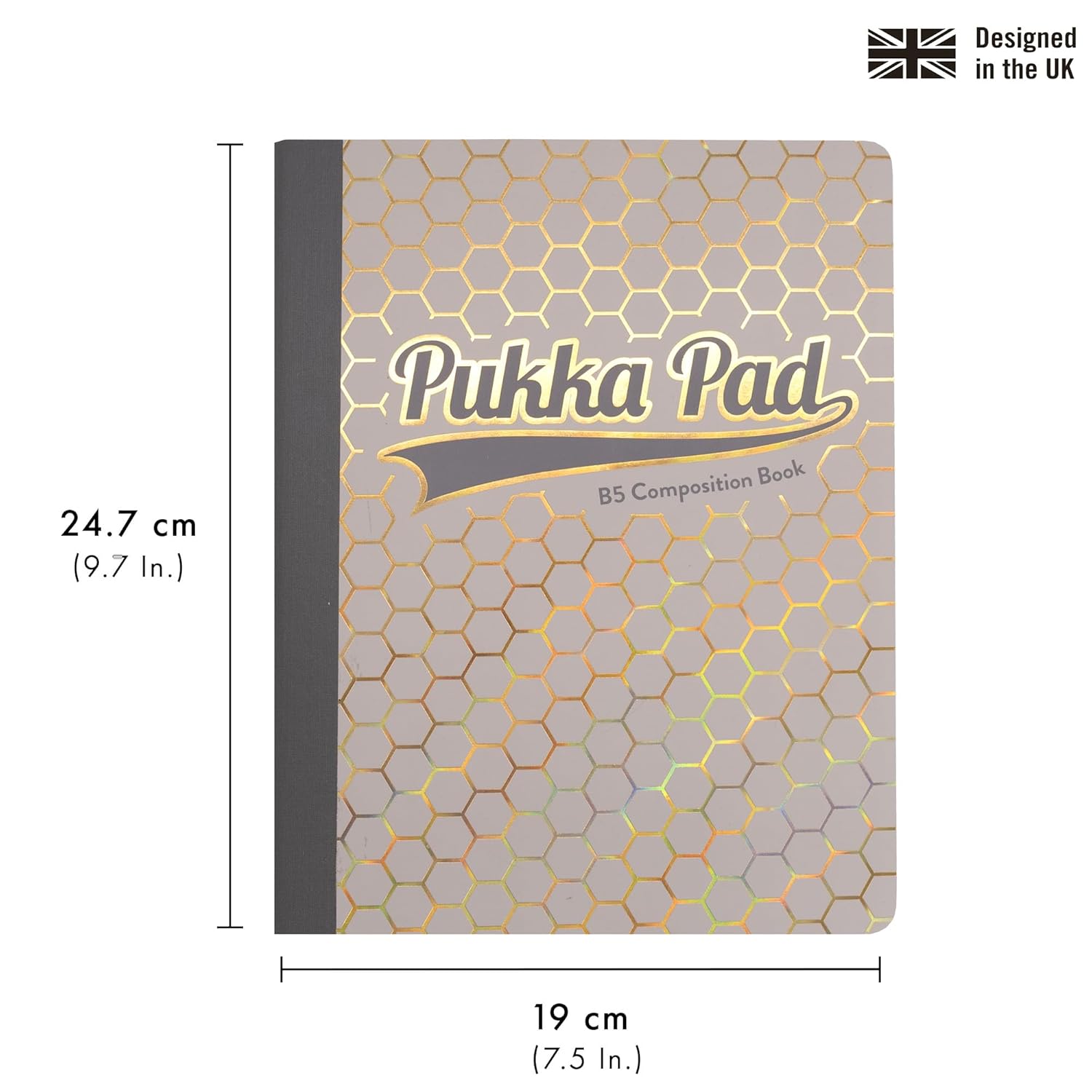Pukka Pad Haze B5 Composition Books – Pack of 3 Notebooks with 140 Pages, 70 Sheets of College Ruled 80GSM Paper with Margin for School Notes, Office Organisation, or Home Memos – 9.75 x 7.5in