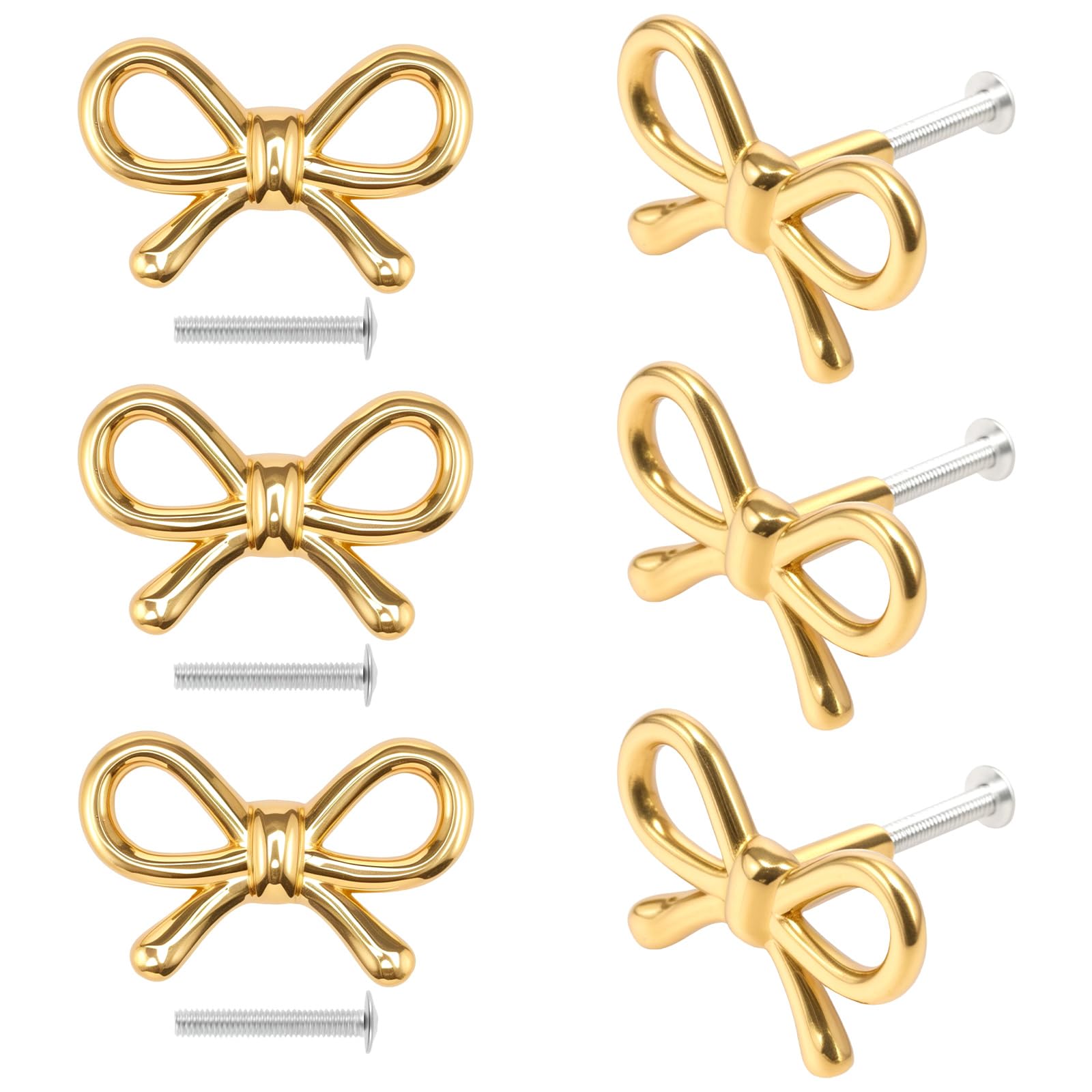 Lot De 6 Boutons D'armoire En Forme De Nœud En Laiton, Poignées De
