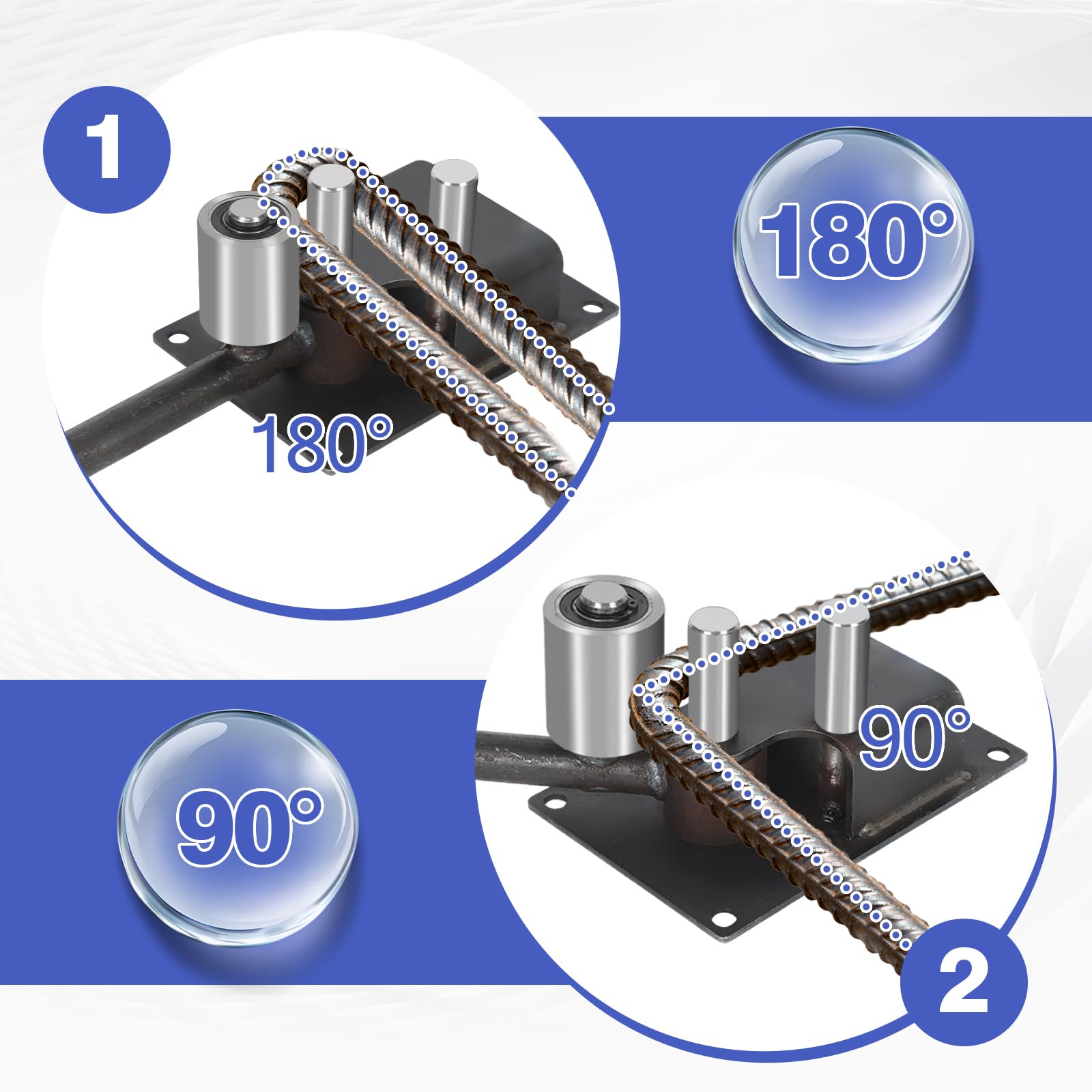 Barra de acero dobladora de tubos de 4 – 14 mm de diámetro, doblador manual con mango, barra de metal, herramienta de flexión para barras de refuerzo, herramienta de flexión para bricolaje y