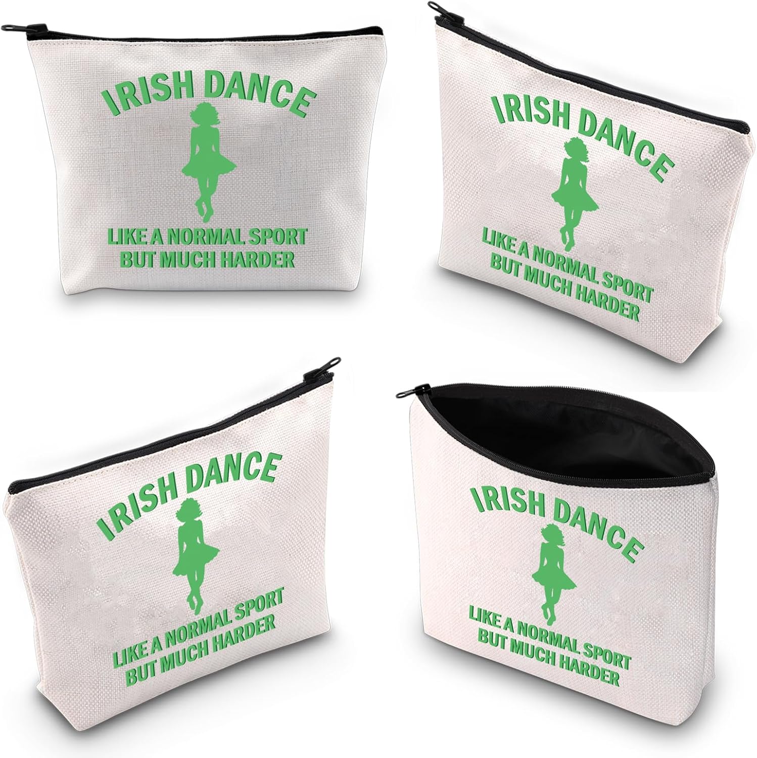 Irish Dance Gift Irish Dancer Survival Kit Irish Dance Lover Gift Irish Dance Inspired Gift Cosmetic Zipper Pouch Bag (Cotton, IRISH DANCE) image 3