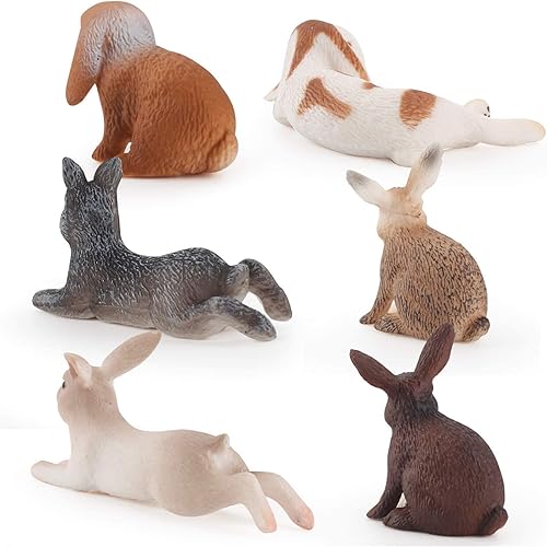 Miniatura 5 de Figuras de conejito para niños, 8 piezas para decoración de pasteles, figura de conejo, decoración de pasteles, suministros de fiesta de cumpleaños,