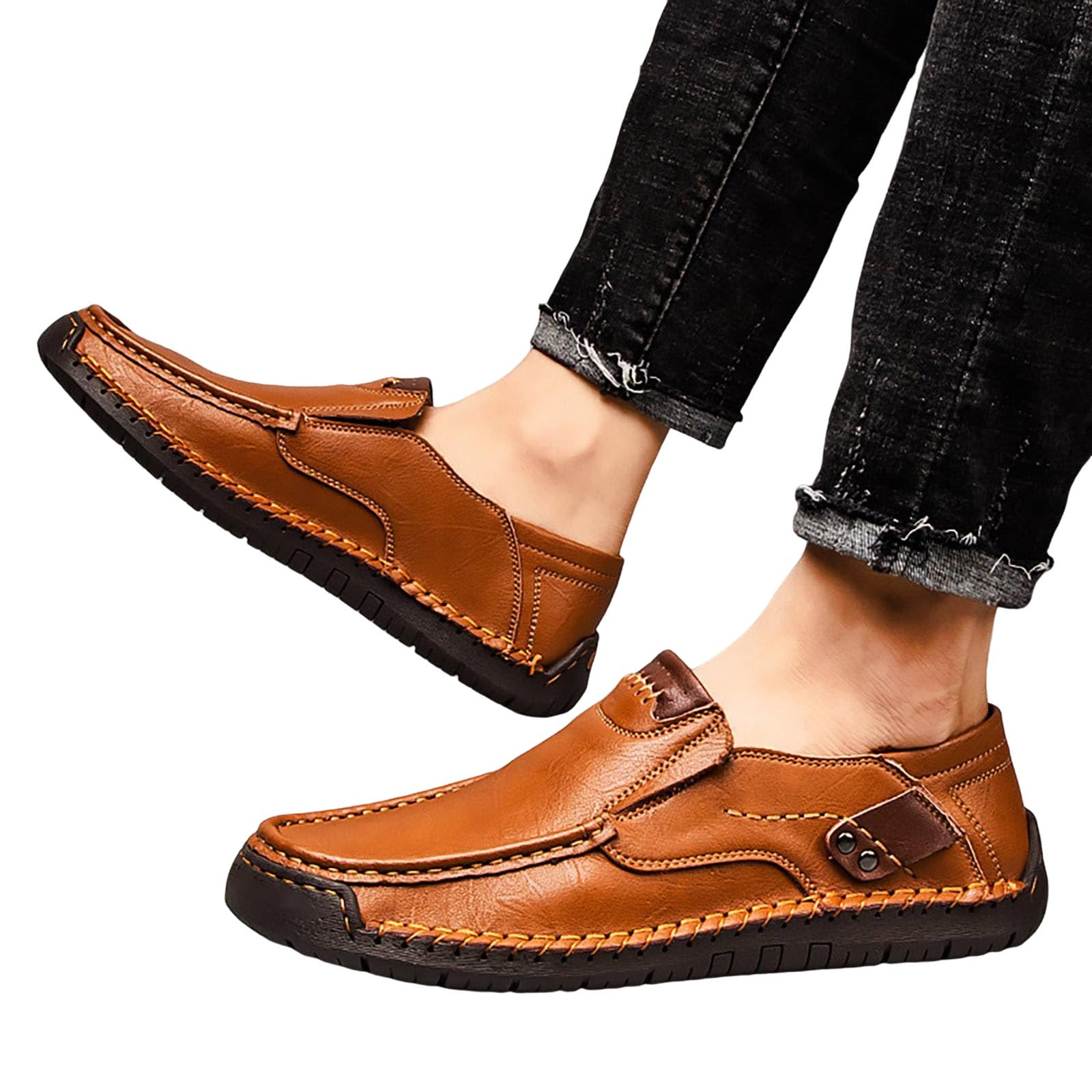 Zapatos de piel sintética para hombre, estilo retro, ligeros, de corte