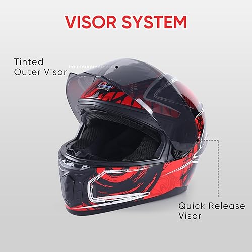 Miniatura 5 de Full Face Motorcycle Racing Street Bike Helmet with Cycling Glasses and Visor for Unisex-Adult