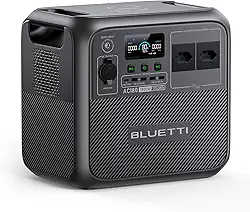 BLUETTI AC180 Gerador de Energia Solar, Bateria LiFePO4 de 1.152Wh, 0-80% em 45 Minutos, 2 Saídas CA 220V|1.800W (Pico de 2.700W), Estação de Energia Portátil para Camping, Falta de Energia