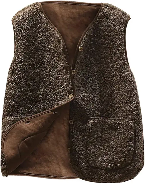 Gilet Femme sans Manche en Moumoute - Veste Matelassée Peluche Chaud