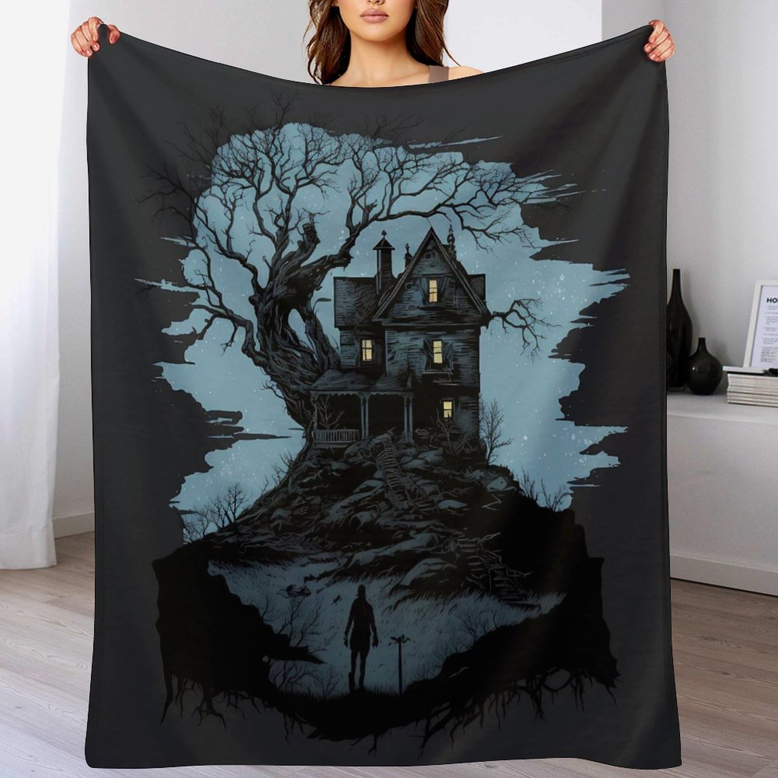 Couvertures moelleuses art d'horreur en flannel fine de qualité supérieure 130×150cm