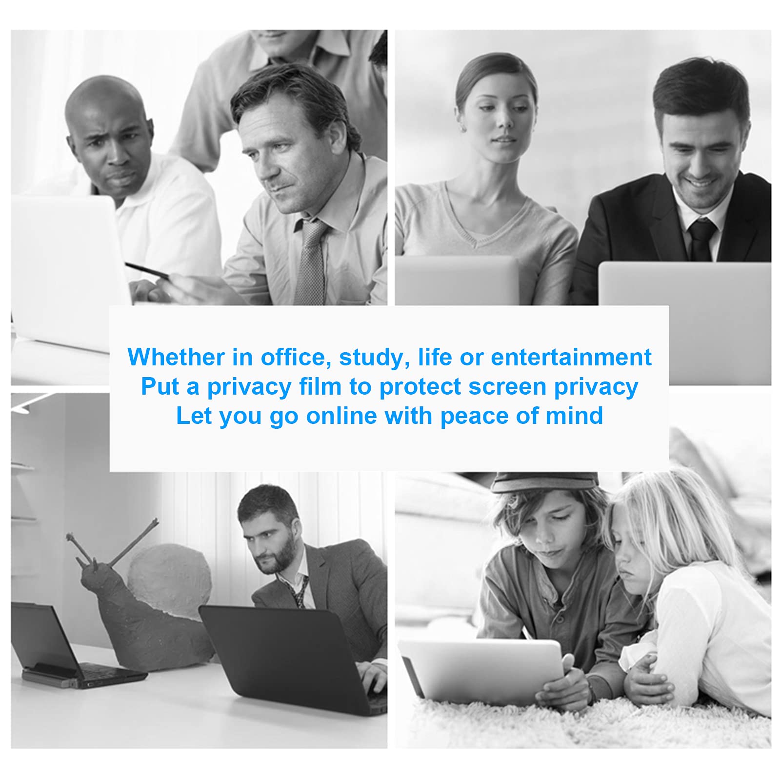 TBLOTYD Computer Privacy Screen, Anti Blue Light Glare Filter Removable Anti-Scratch Computer Protector Film, Monitor Privacy Screen Fliter Security Shield,