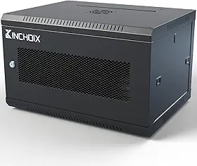 Gabinete de servidor 6U para montagem na parede, gabinete em rack de rede para equipamentos eletrônicos de rede de dados de computador, painéis laterais removíveis de 36,8 cm de profundidade