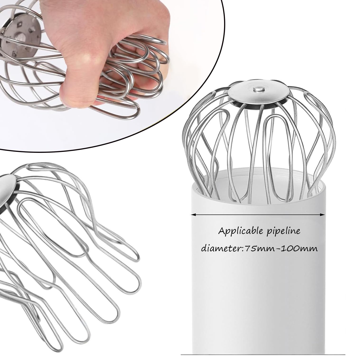 Protection Anti-Feuilles Gouttières, Gouttières Galvanisées, Gouttières Réglables De 90 à 100 Mm, Filtre Gouttiere, Crepinette Gouttiere, pour PVC Tuyau De Descente (4, Argenté)