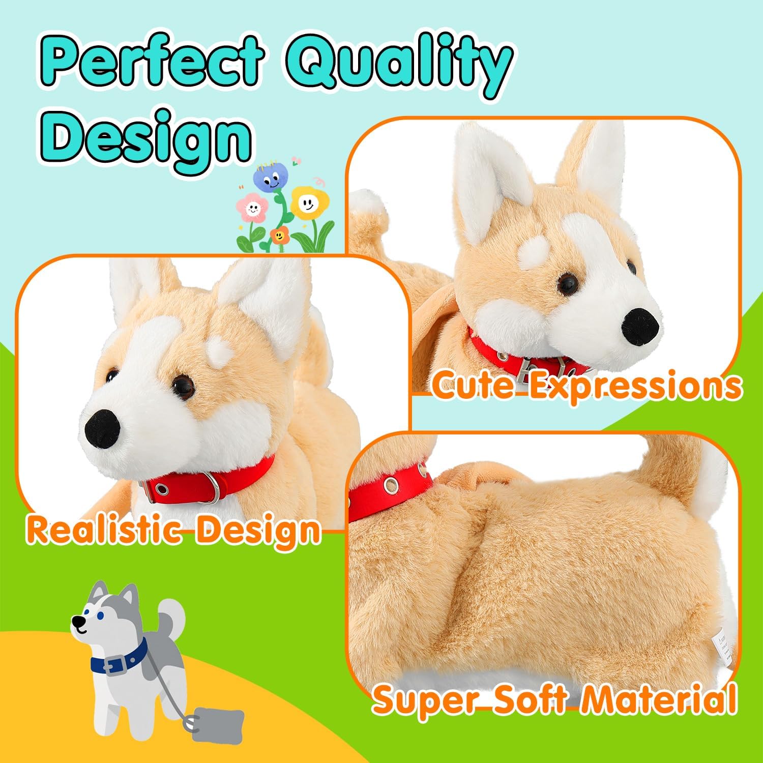 Hcdoujoy Corgi Walking Dog Barking Toy