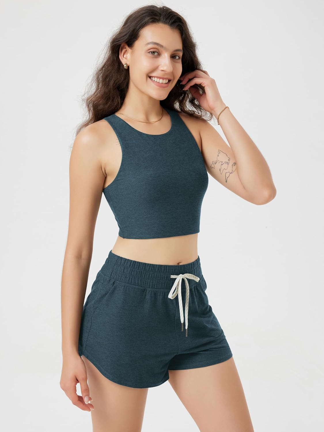 ODODOS Racerback Tank Bra for Women High Neck Non Padded Medium Support Sports Bra Workout Yoga Crop Tops - Image 3