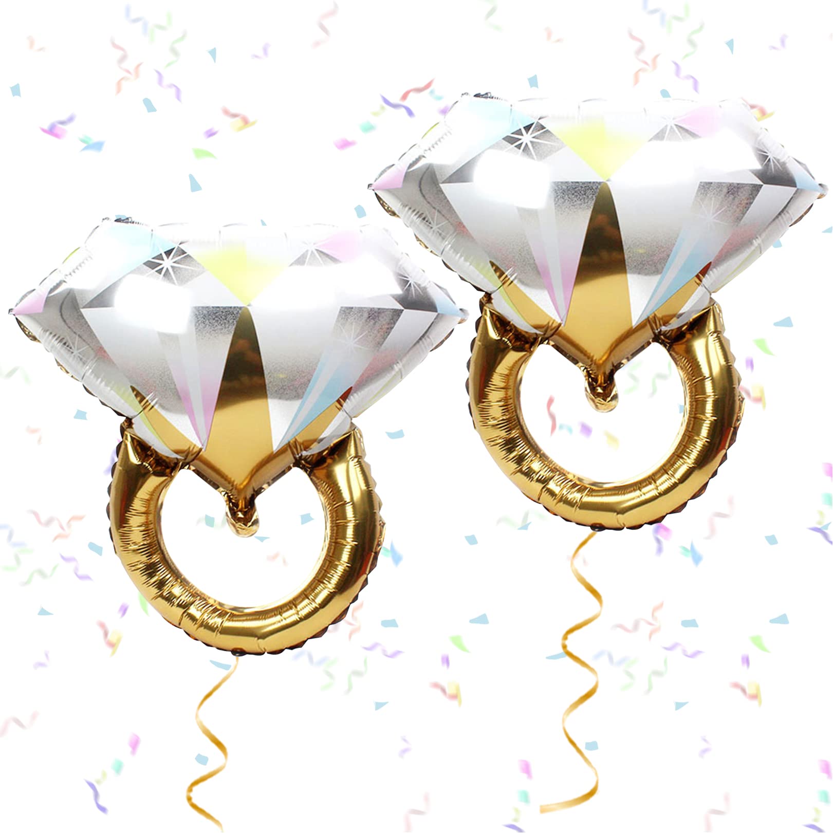 Diamond Ring Balloons, 2PCS Diamond Ring Balloons Engagement Decorations Anniversary Bridal Shower, for Romantic Anniversary, Engagement, Bridal Shower & Wedding Party Decor