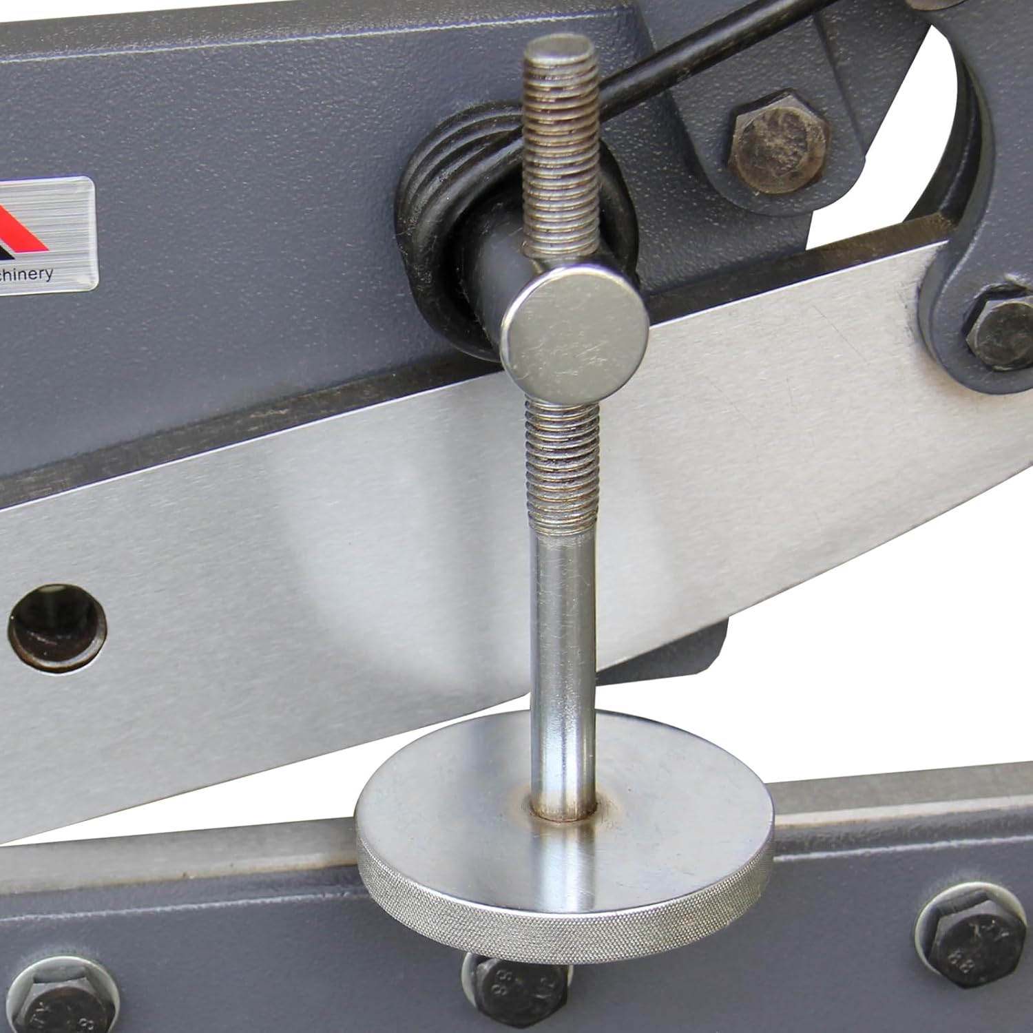 KAKA INDUSTRIAL Manual Metal Shear HS-12, 12 inch Throatless Cutting Machine for Sheet Metal, Plate Steel and Round Bars - Portable Workbench-Mounted Tool