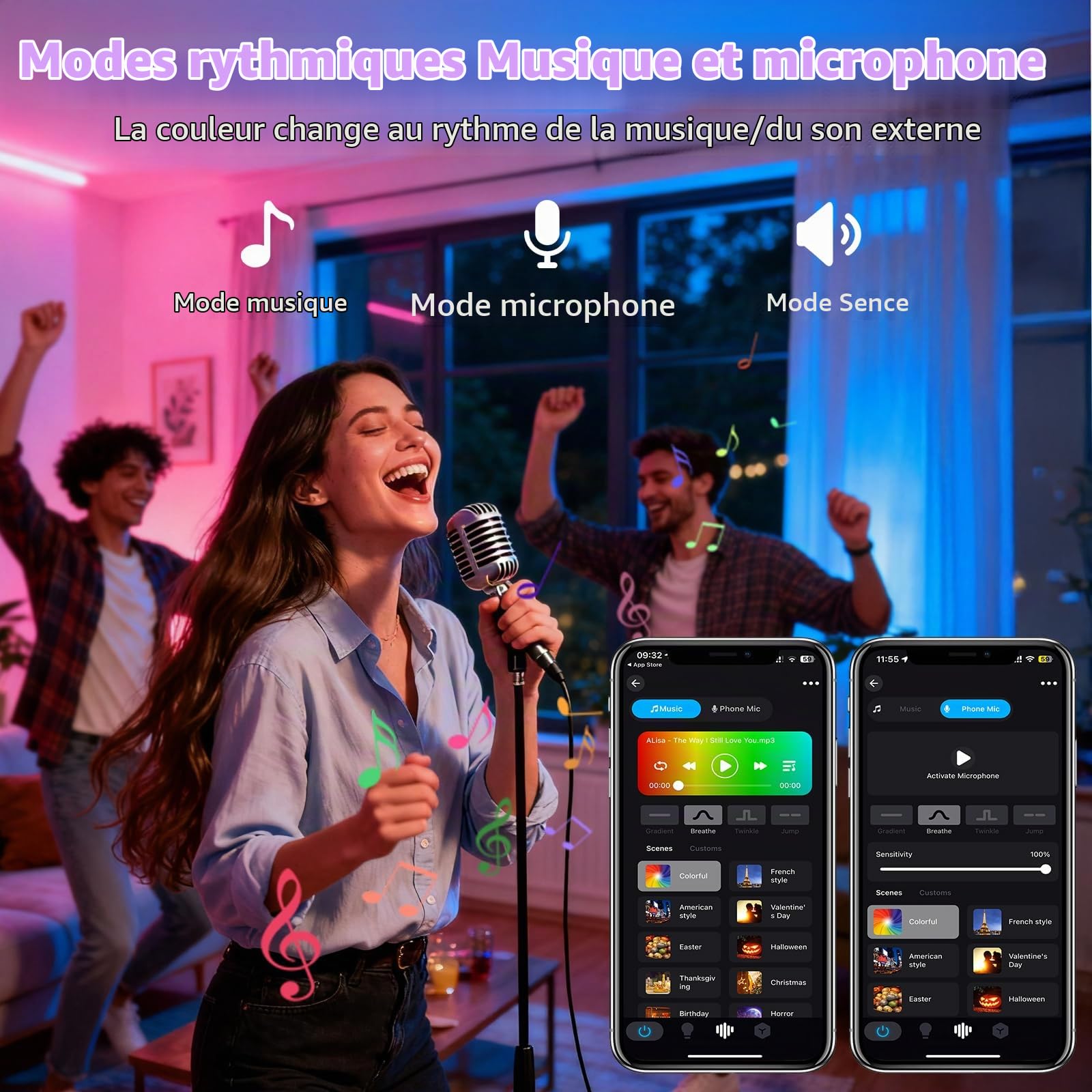 T-SUN RGBCW Projecteur LED Exterieur, 4 Pièces 50W Barre RGB Lumineuse, Eclairage Mural RGB Intelligent avec Télécommande/APP/Mémoire/Minuterie/Etanche IP66 pour Scène, Bar, Noël, Jardin