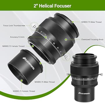 Astromania 2 Helical Micro Focuser - Bundle with - 1.25 High Precision Double Helical Focuser