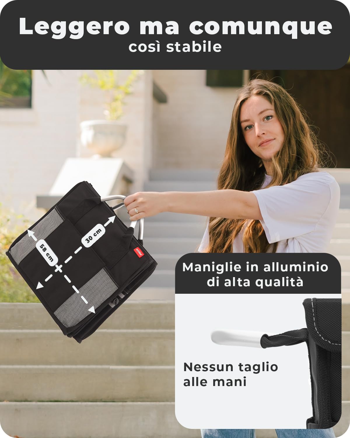 achilles Cassaforte, robusta scatola pieghevole per auto con coperchio stabile, organizer per bagagliaio, borsa pieghevole per auto, cestino pieghevole, scatola di immagazzinaggio, 58 x 34 x 30 cm