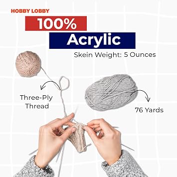 Hobby Lobby True Colors Yarn, 100% Acrylic, 500 Amethyst