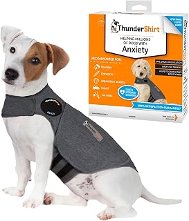 ThunderShirt Dog Anxiety Calming Vest Small Heather Gray - Vet-Recommended Pressure Wrap for Thunder Fireworks Travel