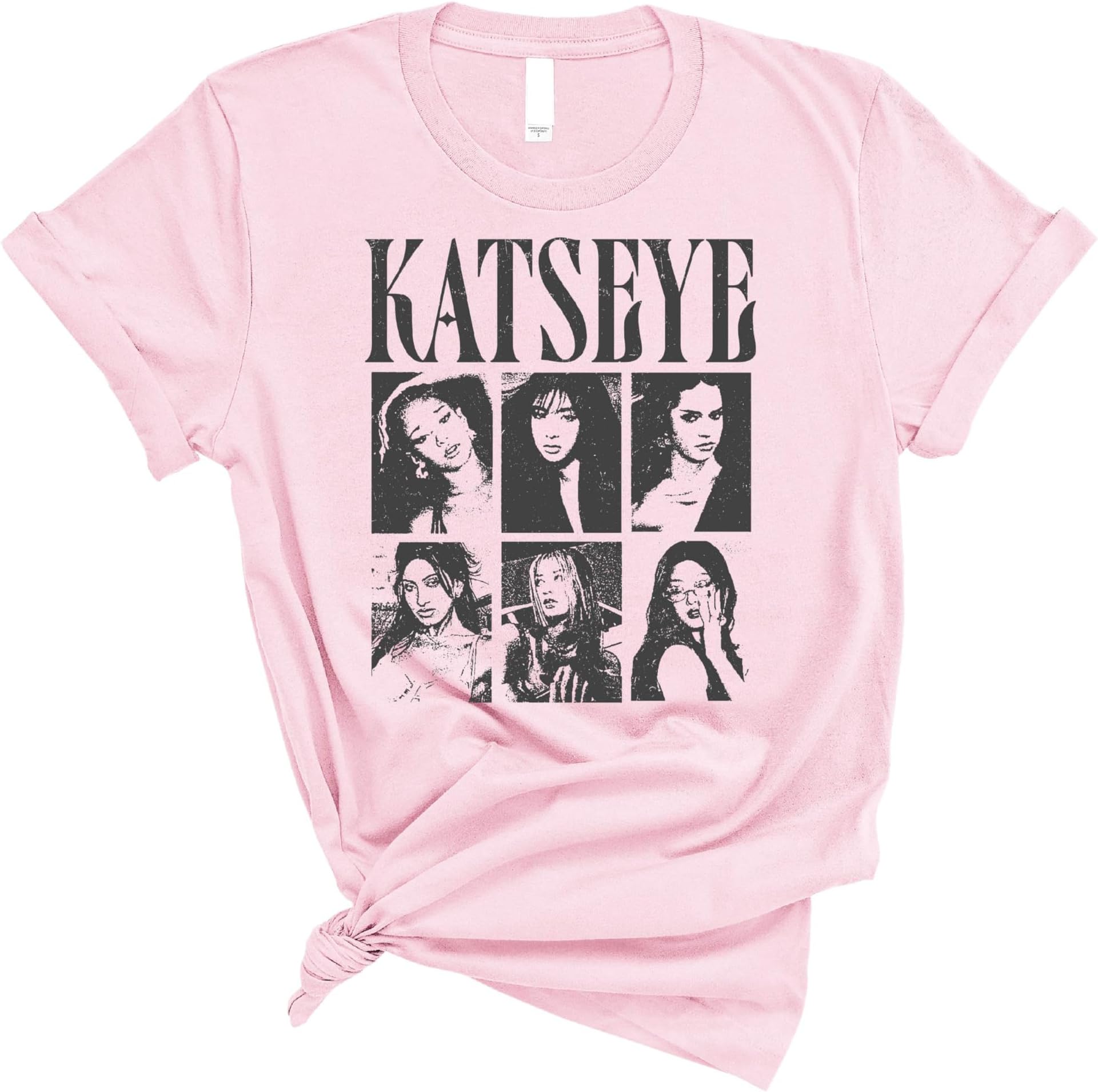 KATSEYE Vintage Style Photo Collage T Shirt Retro Pop Culture Casual Streetwear Tee