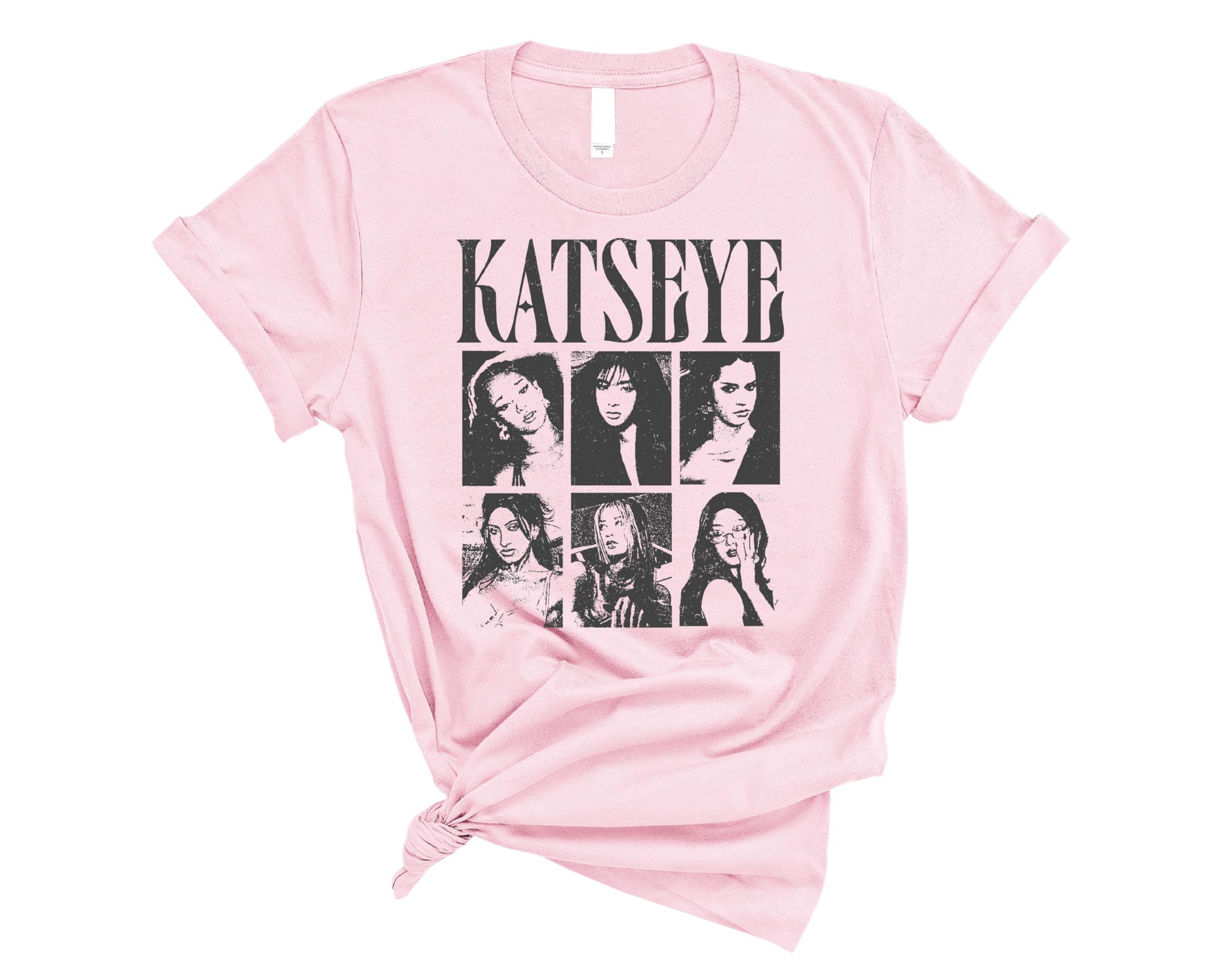 KATSEYE Vintage Style Photo Collage T Shirt Retro Pop Culture Casual Streetwear Tee