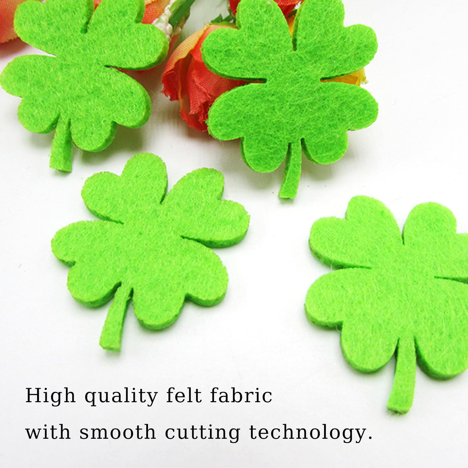 Hellgrünes Filz Kleeblatt - Bastelzubehör In 3-60 Cm, Made In Germany