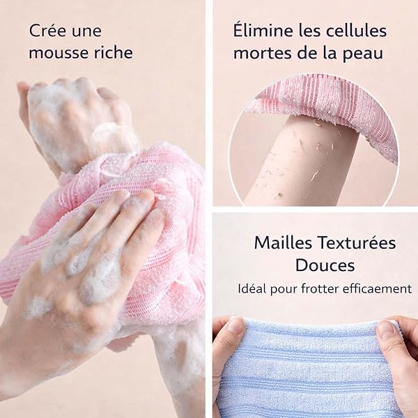Serviette De Douche Exfoliante Ecovia, 2/4 Serviette Ecovia Exfoliante, SéChage Rapide, Facile à Utiliser, Portable Et Unisexe (3PC) - 3