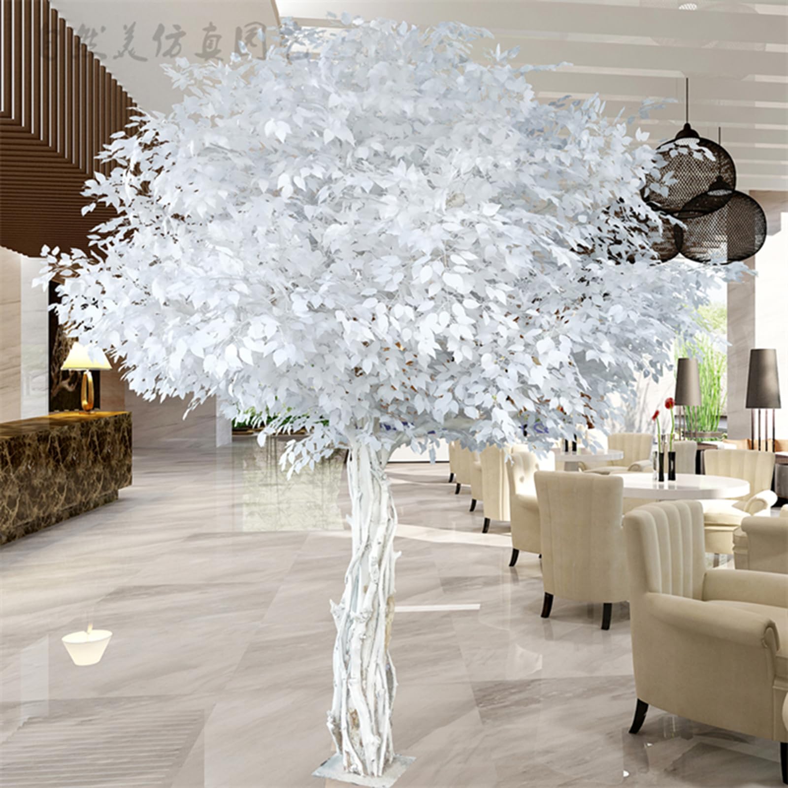 DORTALA 6 Ft Artificial Ficus Silk Tree - Realistic Wood Trunk, PEVA Leaves, Indoor Home & Office Decor
