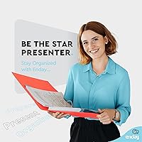 Vista 3 de Carpeta de 3 anillos de 2 pulgadas, color rojo, con anillas inclinadas en D de 2 pulgadas, cubierta transparente con 2 bolsillos interiores