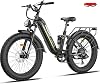 FREESKY Electric Bike for Adults, 35MPH & 105Miles Long Range Ebike, 1600W Power, 25A Samsung Cells Battery, Step-Thru 26 Fat Tire Full Suspension E Bike for Commute Beach Snow Mountains
