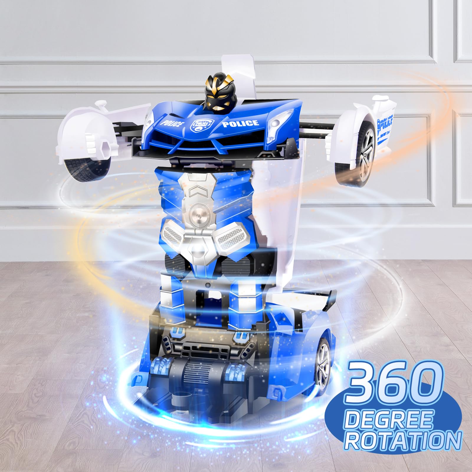 Voiture télécommandée, Voiture Enfant Transformable, 2 en 1 Robot 1:18, Jouet Garçon Fille Enfant de 3 à 12 Ans, Cadeau Noel pour Enfants, Cadeaux d'anniversaire