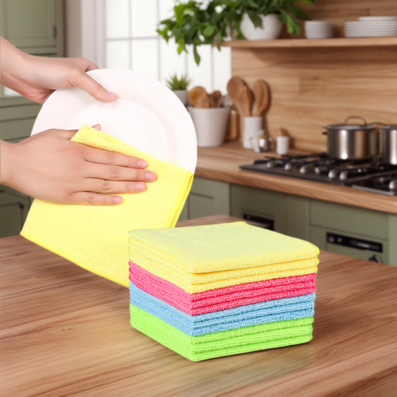 5 Pack Multi-Functional Household Towel for Glass Cleaning Superfine Cleaning Cloth Dry and Wet Use