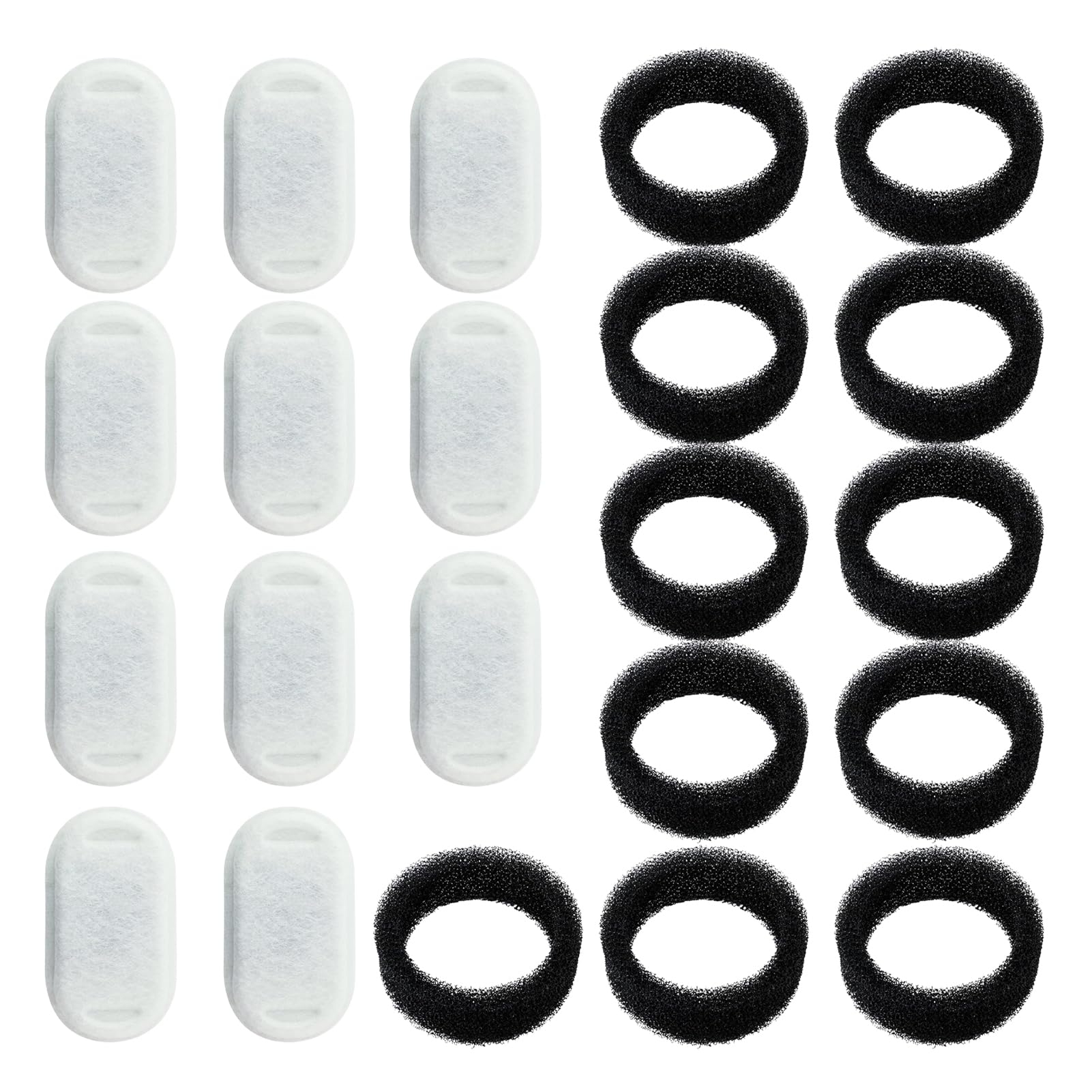 Filtro para fuente de gato Giotohun de 3,2 l, filtro para fuente de agua de acero inoxidable de 2L y 3 L, filtro de repuesto para sistema de filtración, 11 filtros de carbón y 11 filtros de espuma