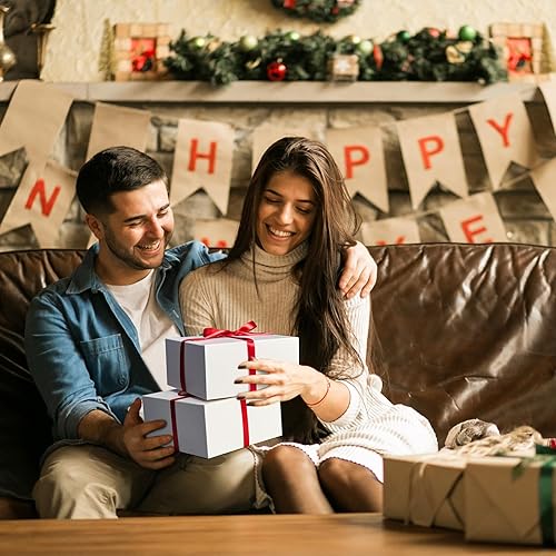 Miniatura 9 de MESHA Caja de regalo blanca de 8 x 8 x 4 cajas de regalo con tapas 10 piezas caja de propuesta para dama de honor propuesta de padrinos de boda