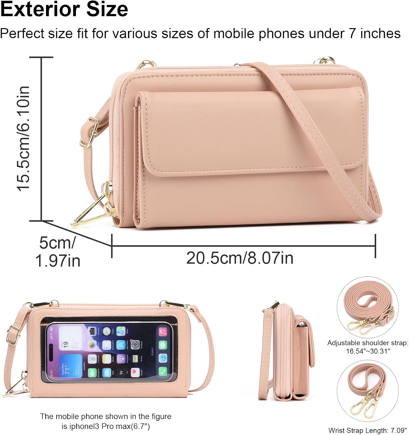 GOIACII Small Crossbody Cell Phone Bag for Women, Mini Shoulder Handbag Purse Wallet with Credit Card Slots - Image 3