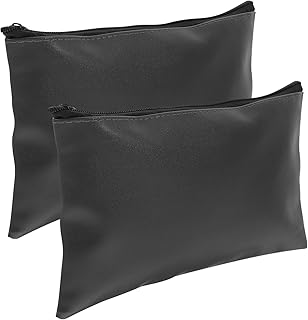 VILLCASE 2 Peças Saco De Depósito À Prova D'Água Envelope Pastas Sacos Suporte De Dinheiro De Couro Recipiente De Recibo Com Zíper Saco De Dinheiro Com Zíper Saco De Dinheiro Envelope De
