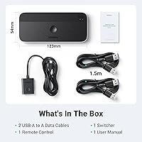 Vista 8 de UGREEN Interruptor USB 3.0, 2 Computadoras Compartiendo Dispositivos USB C y A, Selector USB de 4 Puertos Compartiendo Teclado y Mouse, Hub