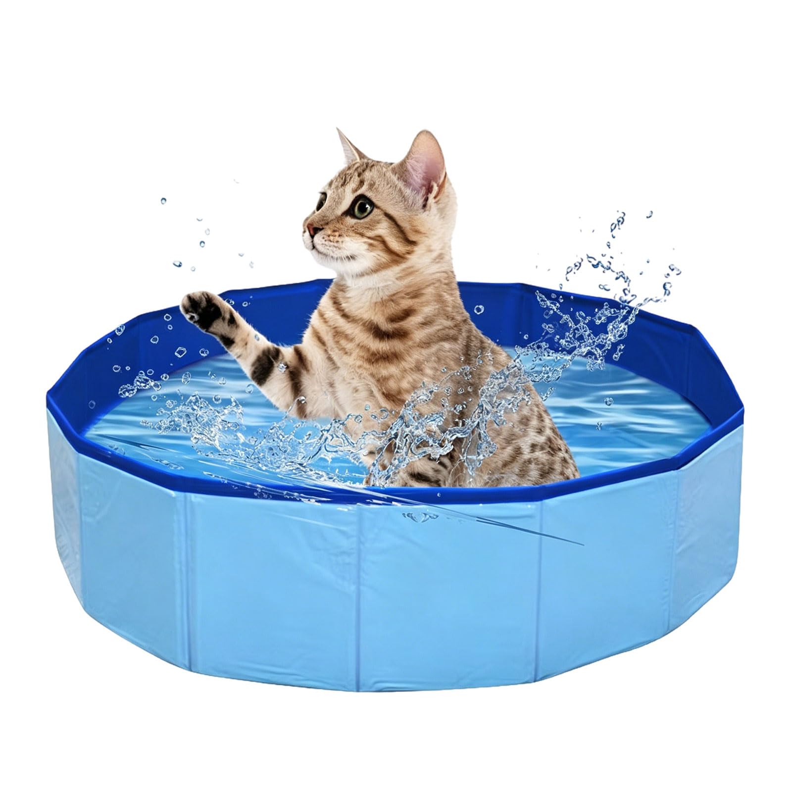 Foldable Dog Swimming Pool, Pet Bath Tub, Foldable Paddling Pool for Dogs & Kids, Puppy Swimming Pools, Non-slip Outdoor Summer Water Play Pools for Kids, Small Medium Large Dog (30×10cm)